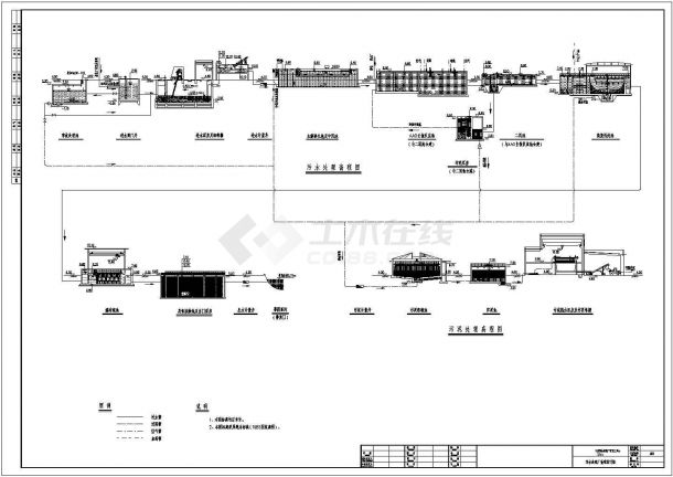 某大型污水处理厂高程设计CAD图-图一