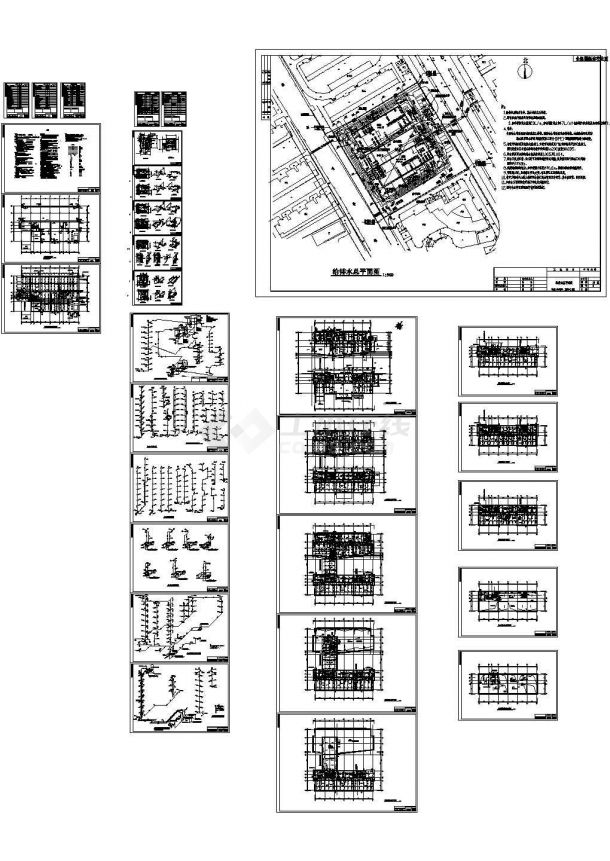 某11600㎡高层办公楼给排水设计CAD图及计算书-图二