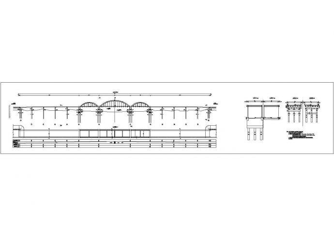 某大桥全套图纸51+80+51m钢管砼系杆拱桥百崎湖大桥桥型CAD设计布置图_图1