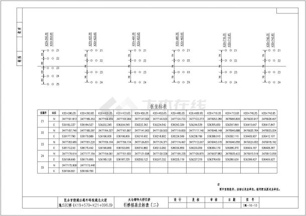 某特大桥30+110+30m钢管混凝土中承式提篮拱桩基坐标CAD节点图纸-图一