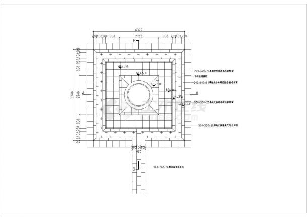 某喷泉水体结构CAD设计完整大样图-图一