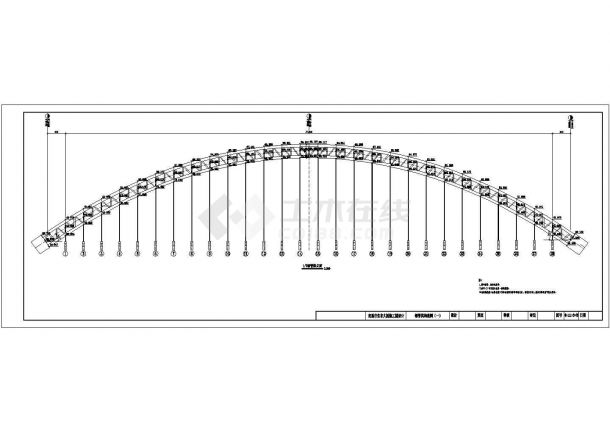 某生米大桥图纸75+2X228+75钢管拱钢管拱CAD构造图-图一
