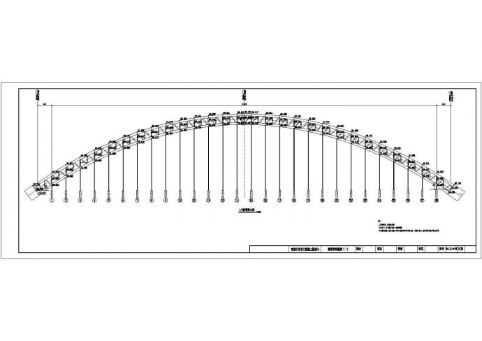 某生米大桥图纸75+2X228+75钢管拱钢管拱CAD构造图_图1