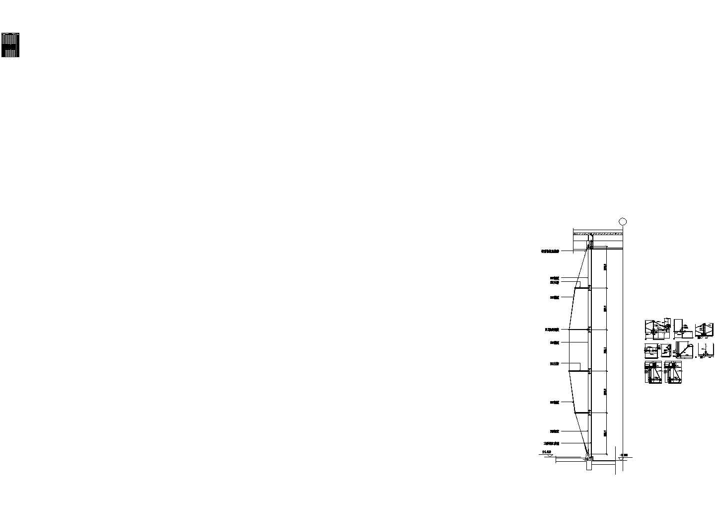 拉索幕墙节点CAD施工图设计