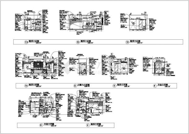 某商务旅游酒店客房部CAD设计构造节点施工图-图一