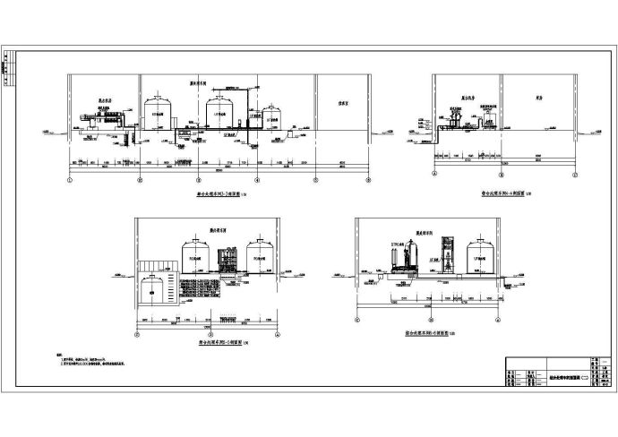 某80t垃圾渗滤液工艺综合车间CAD节点吸纳关系构造图_图1