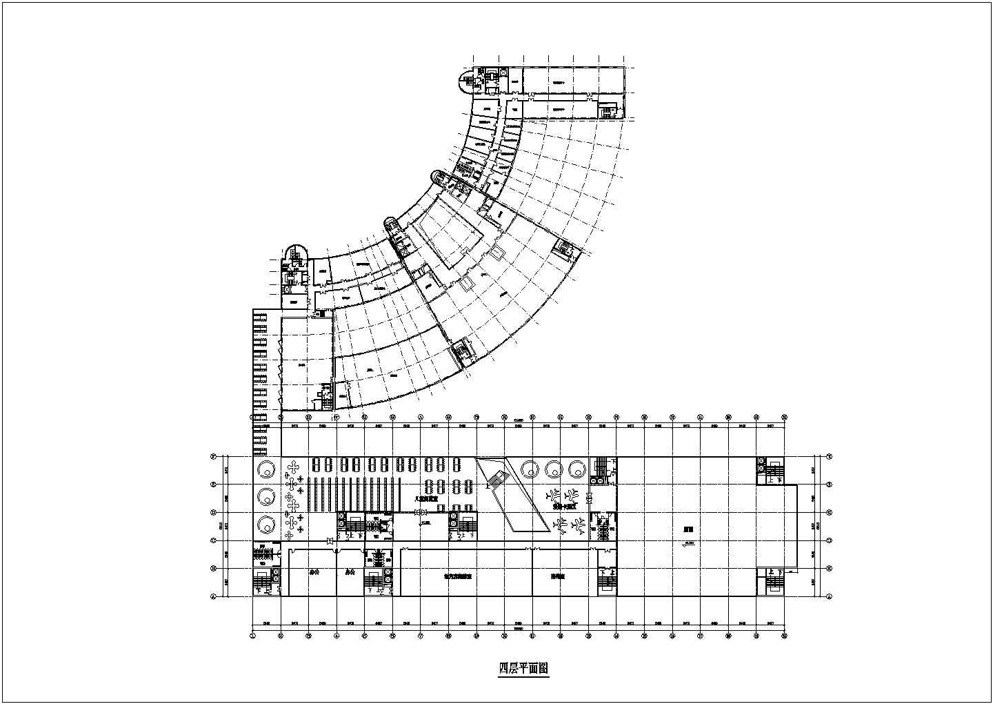 某首都图书馆2至10层各层CAD大样详细构造平面图
