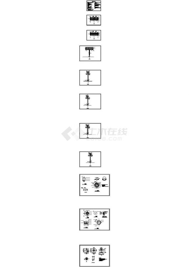 某单立柱广告牌结构施工cad图纸（16米高 双面型户外广告牌）-图一