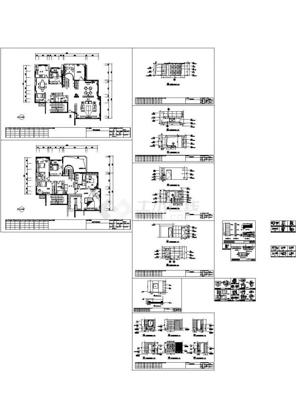 某多层奢华别墅装修设计cad全套施工图(含效果图)-图二