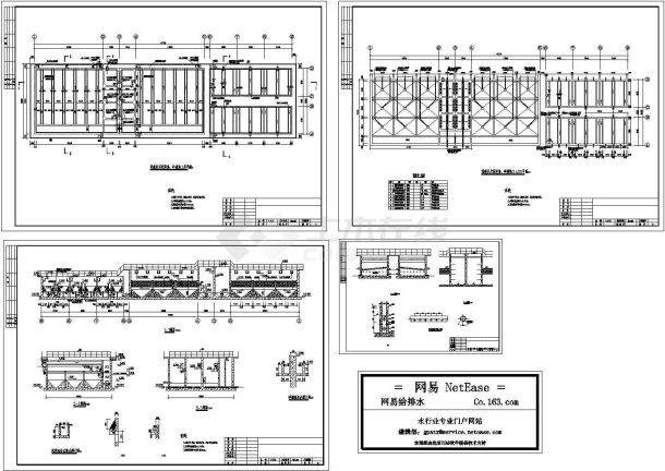 斜管沉淀池、气水反冲洗砂滤池设计CAD图纸（标注详细）-图二