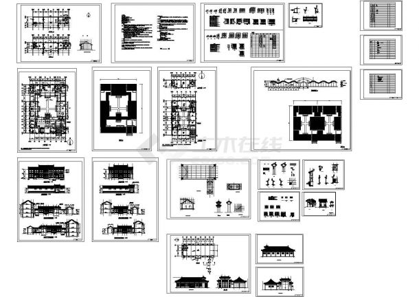 北京四合院精品古建筑设计建筑施工cad图纸，共二十二张-图一