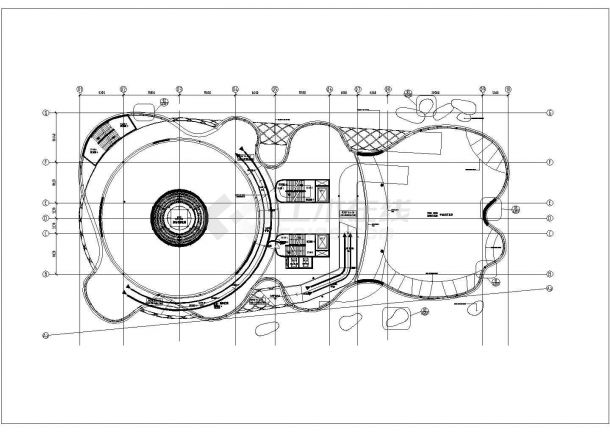 长沙某3层大型艺术展览馆装修设计CAD施工图-图二