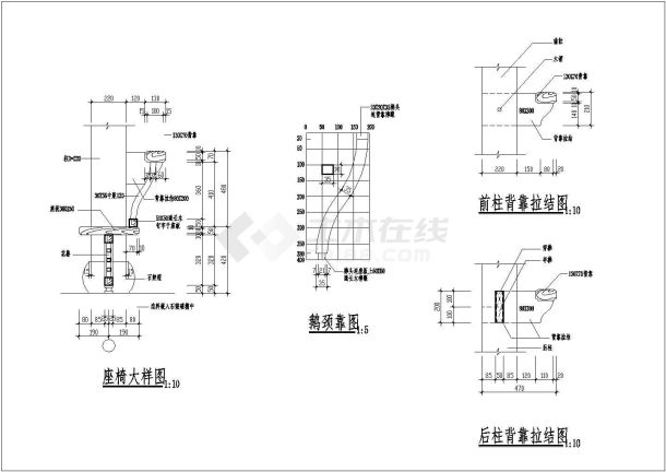 某座椅全套CAD平面设计参考图-图二