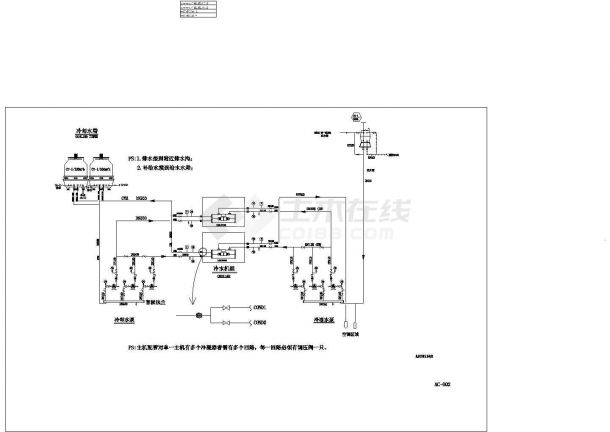 某酒店机房空调水系统图设计-图二