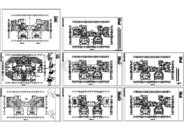 某高层住宅楼平面设计CAD图-图二
