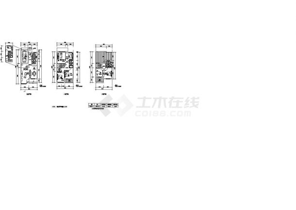 某三层带车库联排别墅平面图-图一