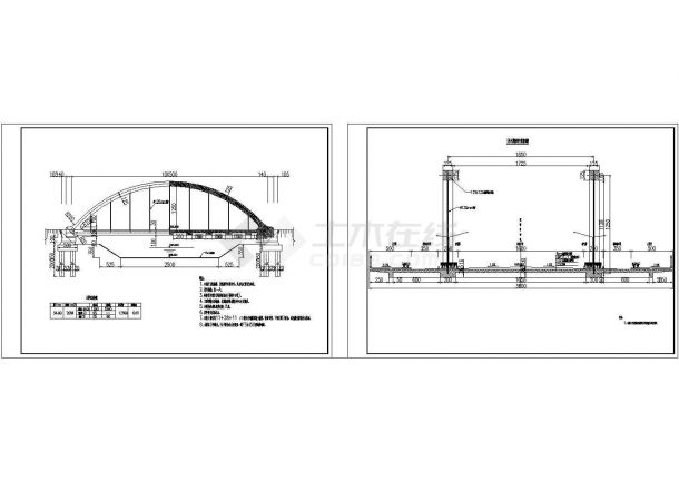 下承式拱桥-桥型设计布置图-图一