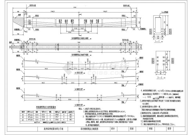 某大桥全套图纸51+80+51m钢管砼系杆拱桥吊杆横梁预应力CAD钢束图-图一