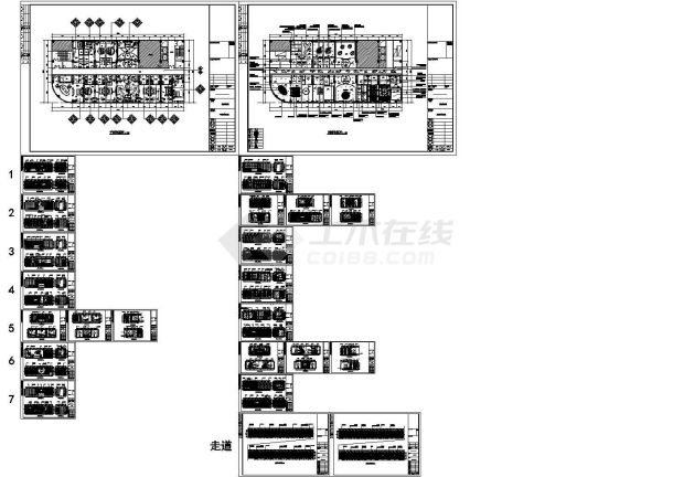 某地主题酒店平立面全套设计施工图-图一