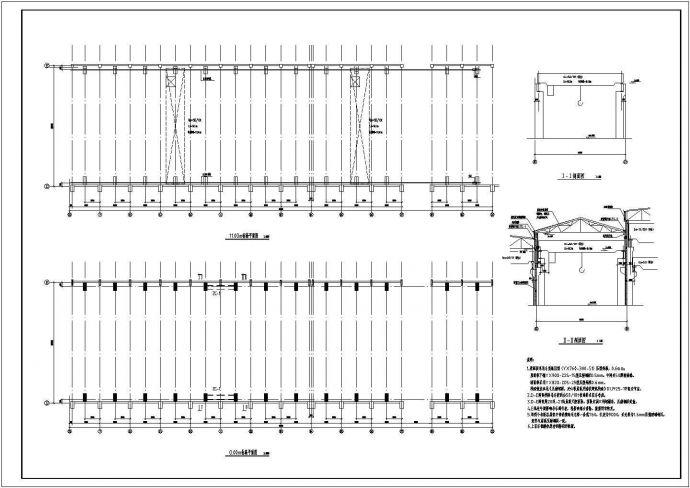 某单层钢架车辆厂房建筑方案设计图_图1
