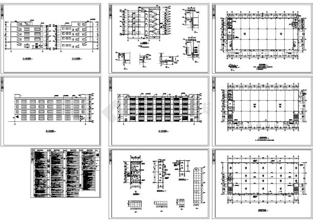 某4层6594平米厂房车间建筑施工图-图一