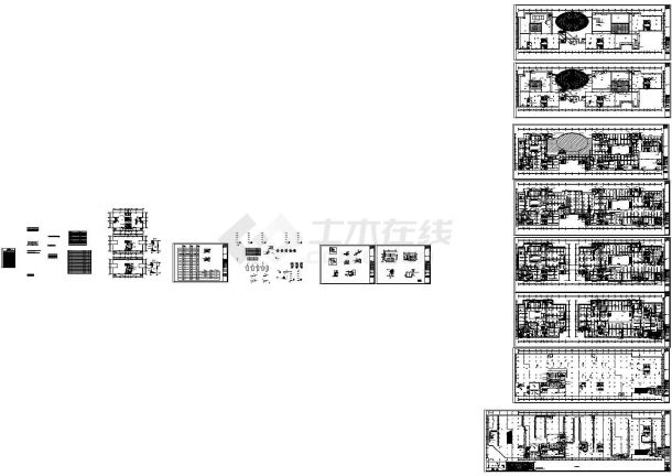 湖南大型商场空调通风设计全套建筑施工cad图纸，共十八张-图一