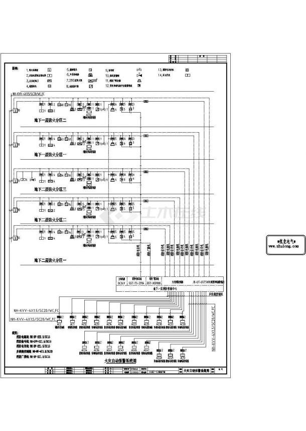 火灾自动报警详细CAD设计系统图-图二