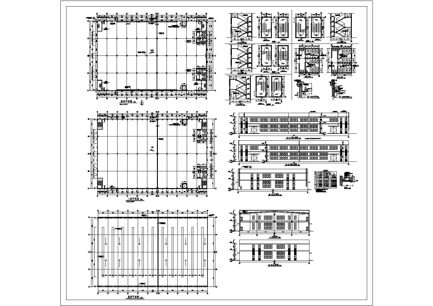 2层5596㎡厂房车间建筑施工图