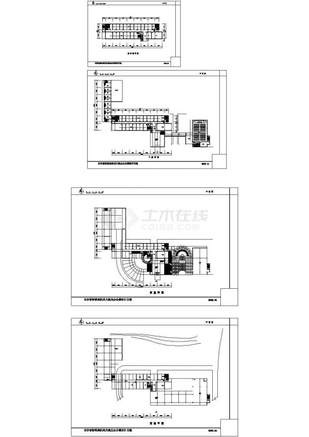湖南某机关大院及办公楼设计方案cad施工图设计-图二