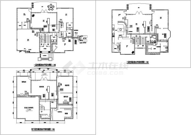 别墅建筑中央空调工程系统设计施工CAD图纸设计-图一