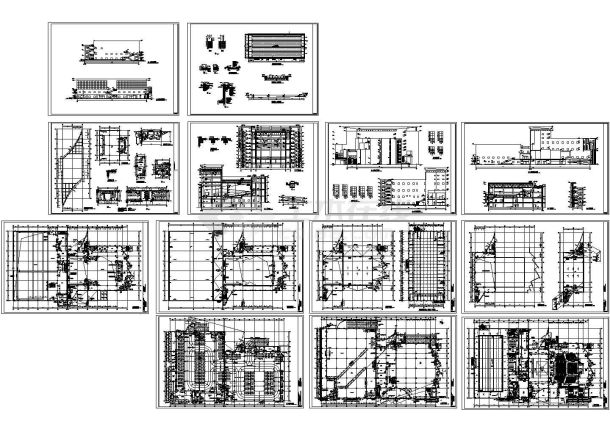 7层24031平米文化馆游泳馆影剧院设计建筑施工cad图，共十三张-图二