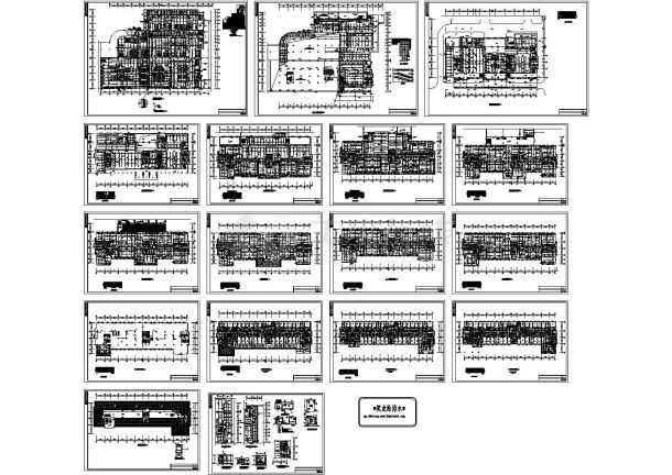 某十五层商业酒店办公楼给排水全套施工cad图纸-图一