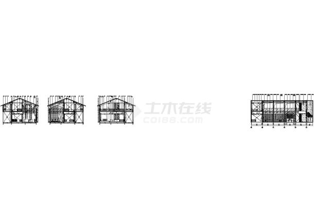 玉禅咖啡馆内部装修设计施工cad图纸，共四张-图二