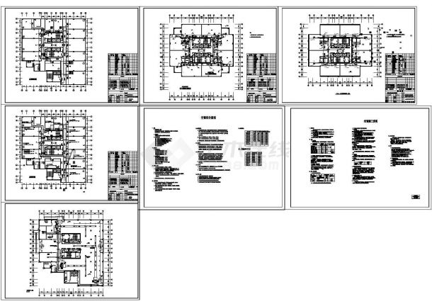 [江西]二十九层商场办公楼空调通风系统设计cad图，共七张-图一