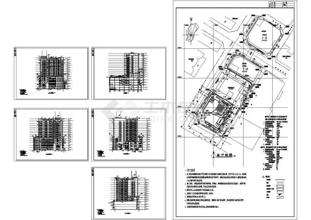 某地大型商务广场建筑规划图（含说明）-图一