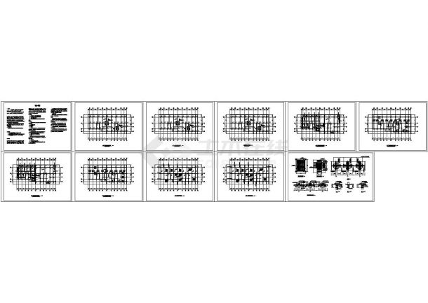 某地九层框架结构住宅地下室碳纤维加固设计图（共11张）-图一
