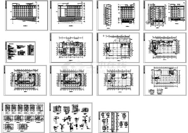 某八层办公综合楼建筑施工图CAD-图一