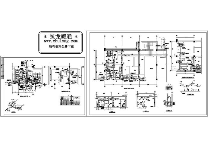 某采暖热交换站设计CAD图纸_图1