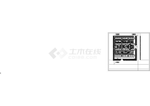 文苑小区（正方形地块）规划设计cad总平面图（标注详细）-图一