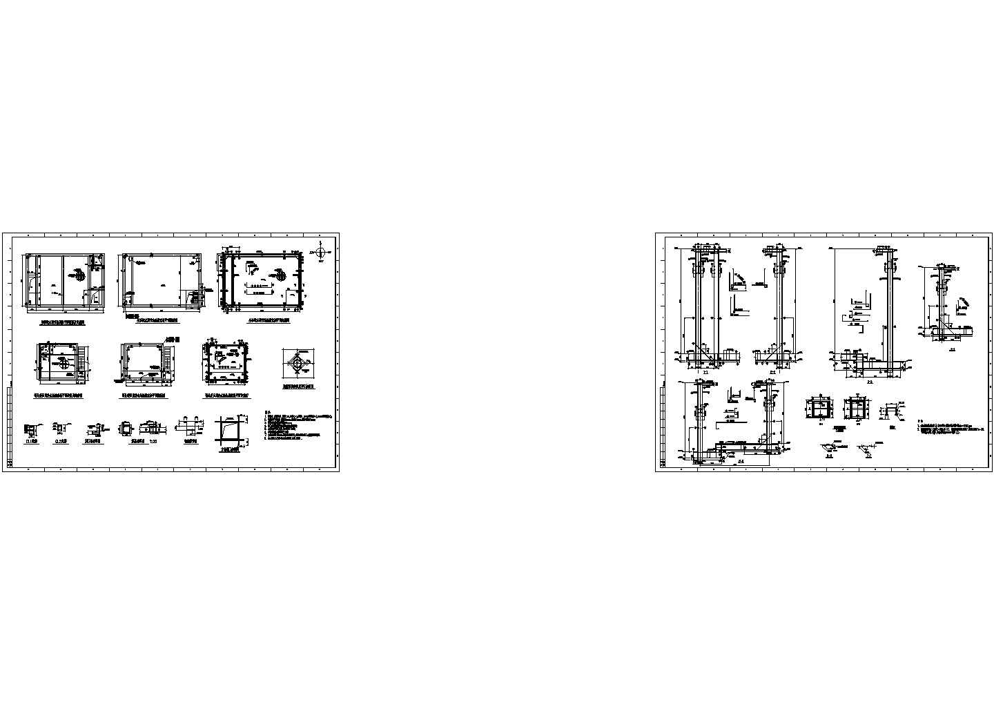 污水处理站两个污水池设计图