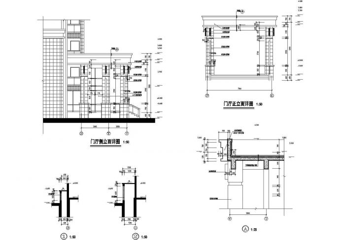 某欧式住宅厅结构cad设计图_图1