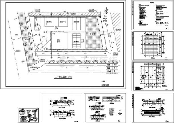 某汽车展厅建筑施工CAD图纸设计-图一