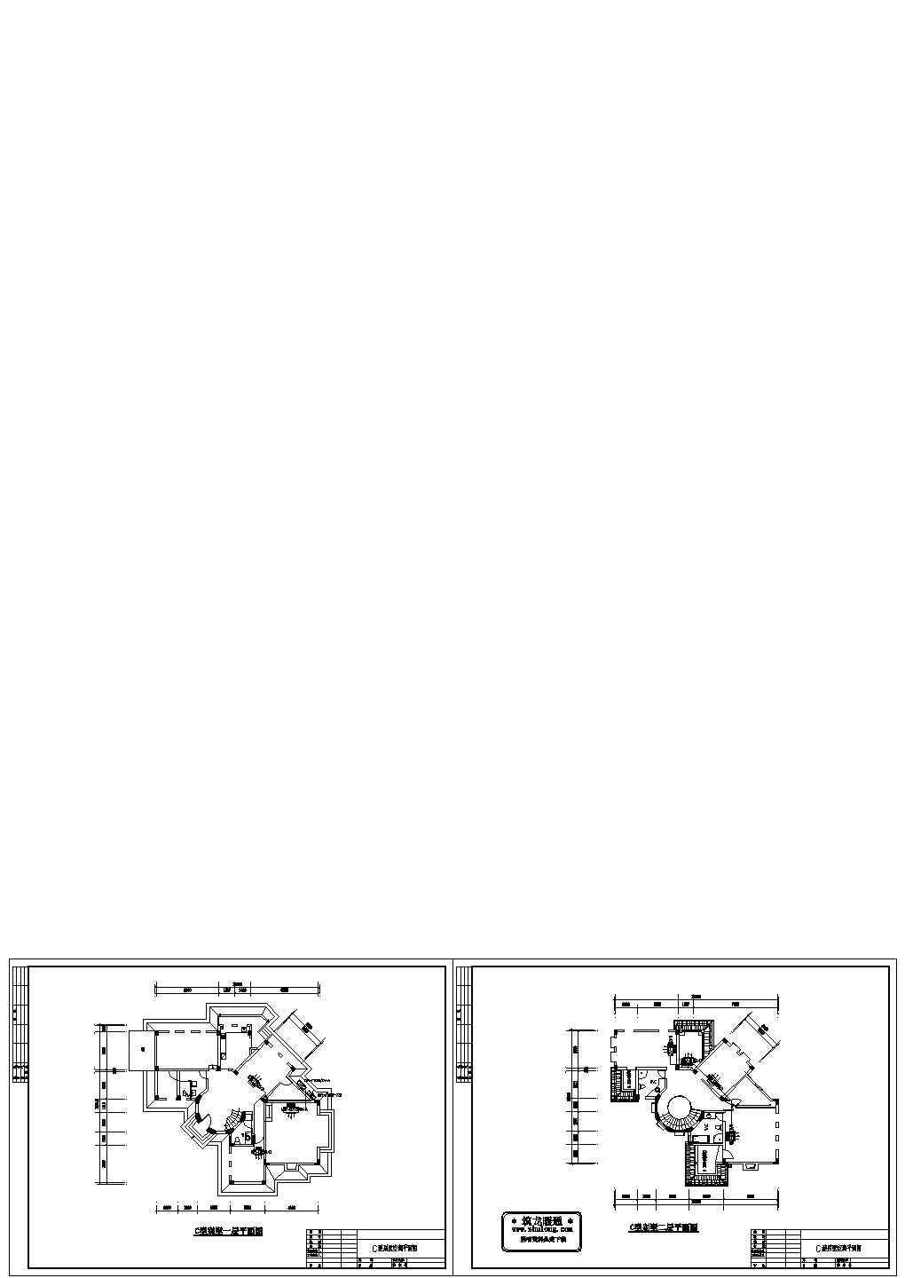 某别墅小区C户型中央空调平面CAD图纸设计