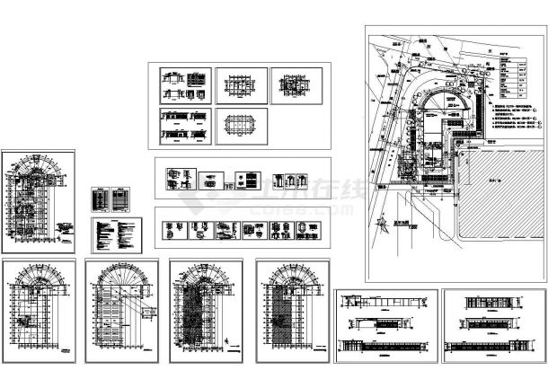 某名车展示厅建筑施工CAD图纸设计-图一