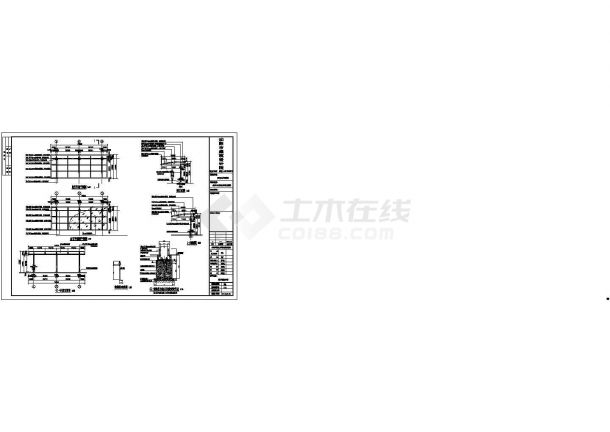 某厂区钢结构自行车棚设计cad全套建筑施工详图（标注详细）-图二