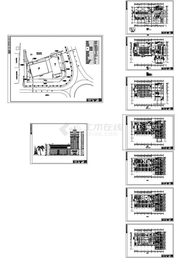 东莞某星级宾馆建筑设计方案CAD-图一