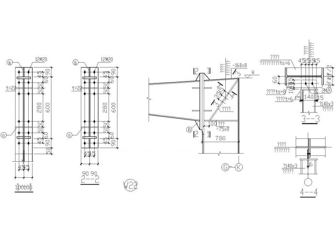边梁柱节点构造详图(1)CAD施工图设计_图1