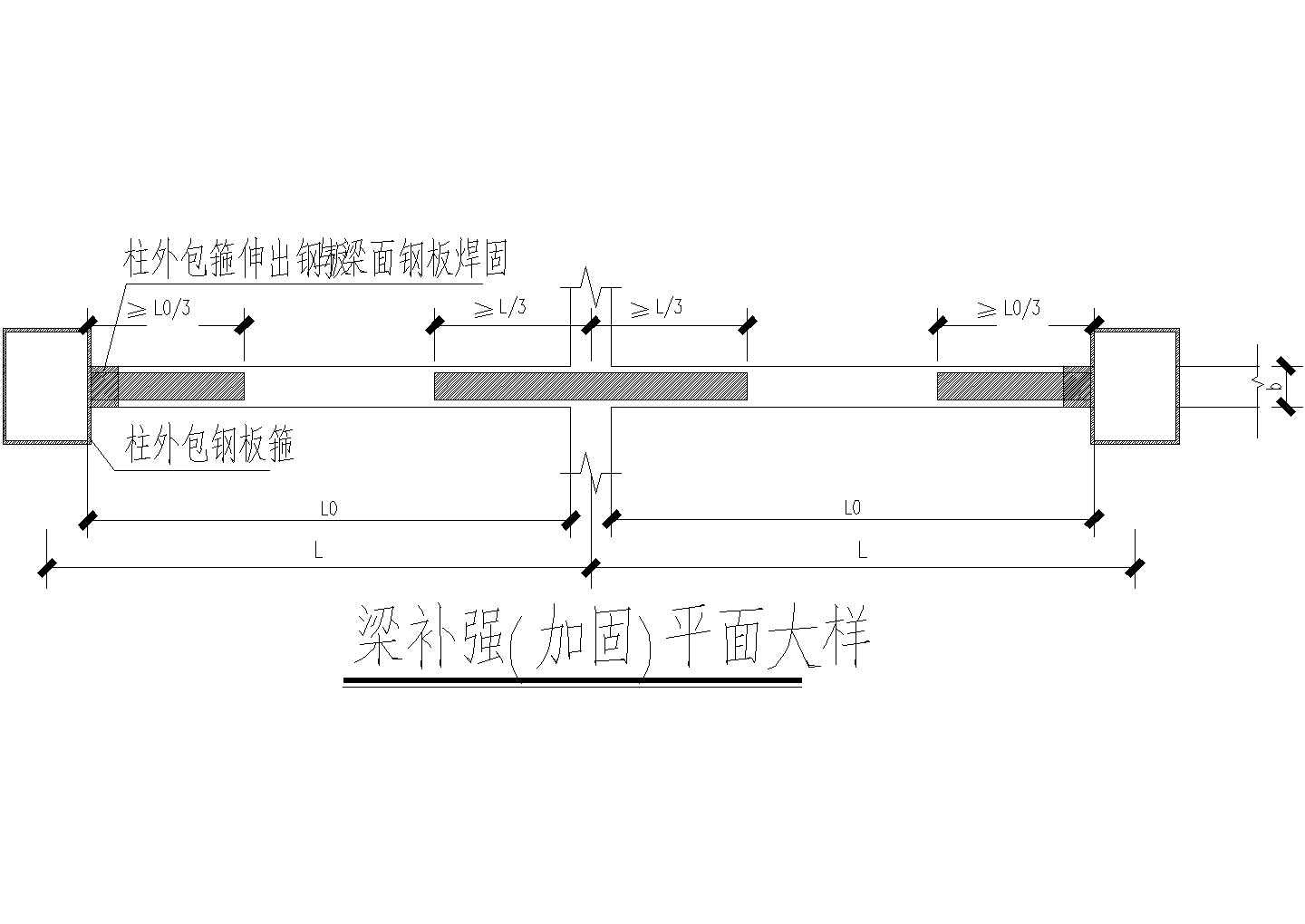 某梁补强平面大样节点构造详图