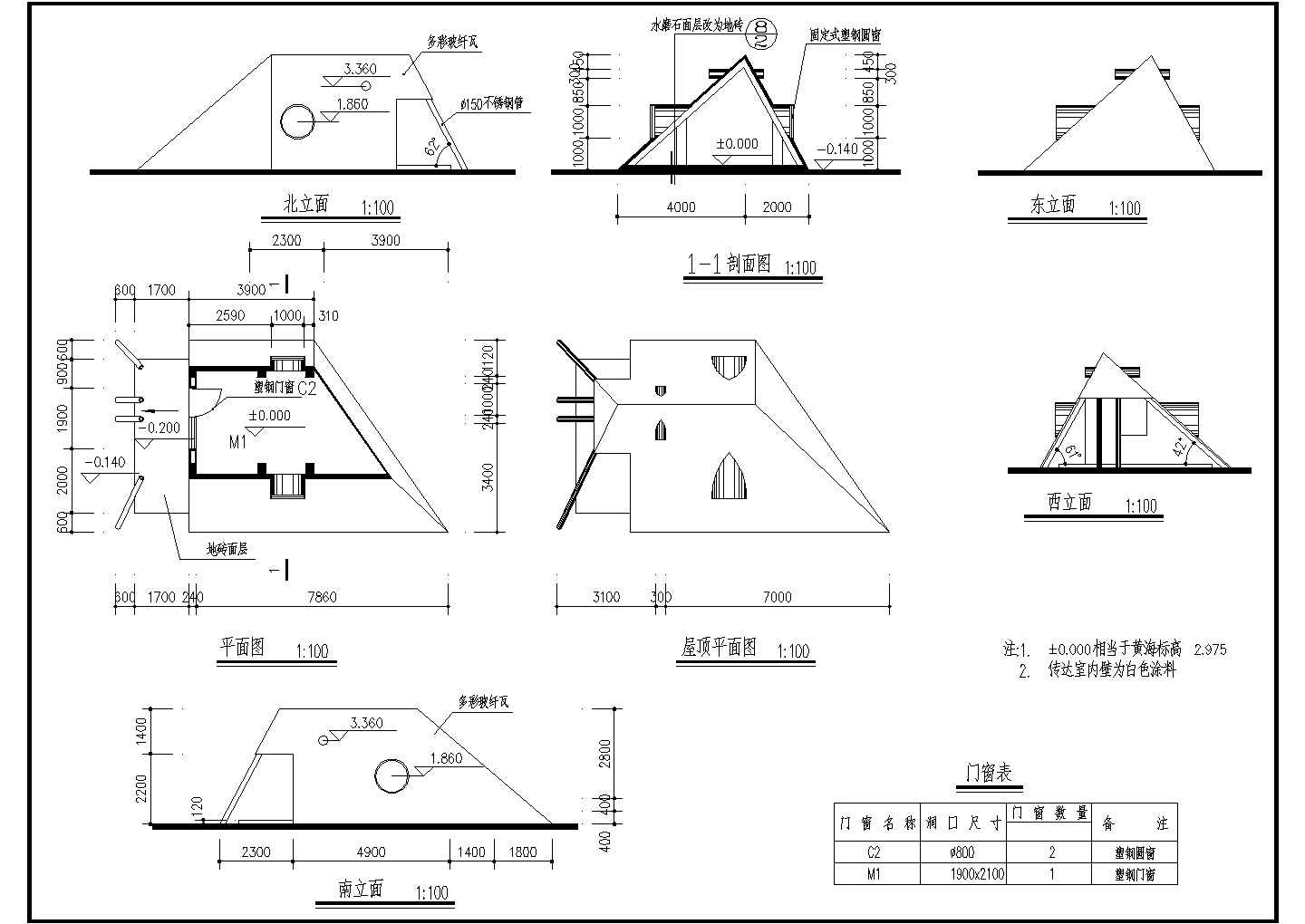 经典传达室结构参考CAD图