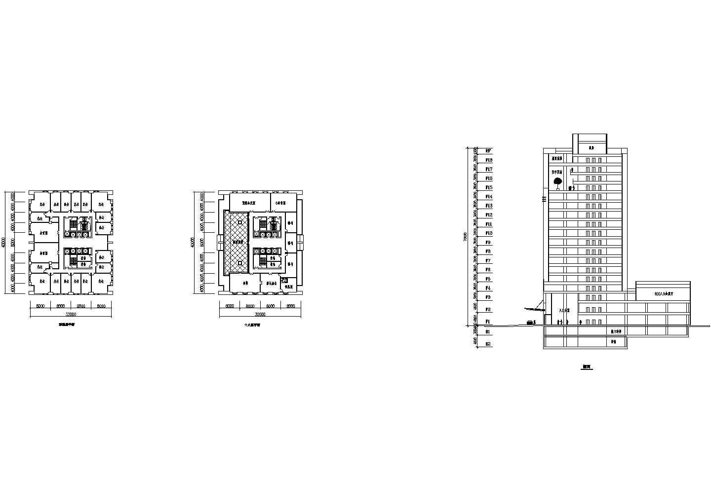 [行政建筑图纸]-[北京]-国家司法部办公楼方案设计cad施工图设计